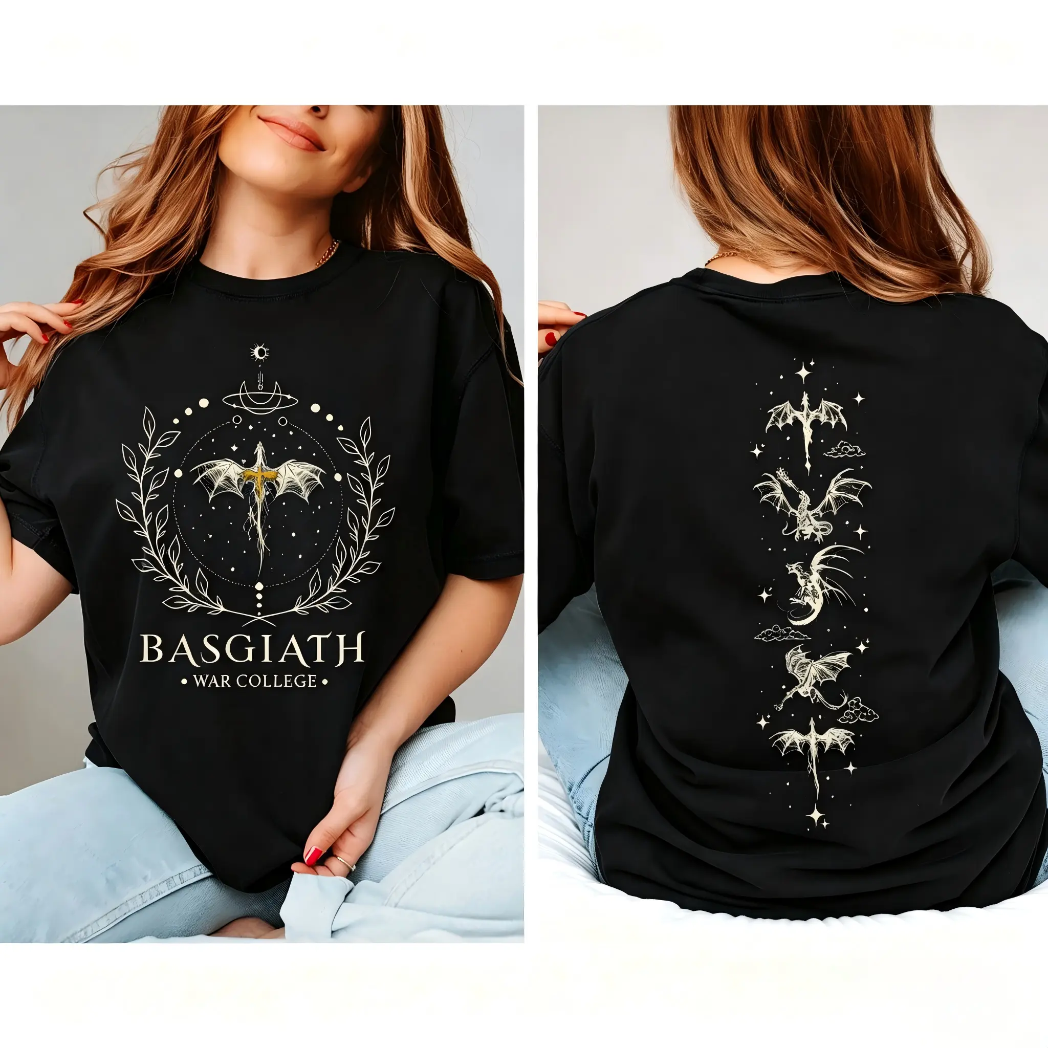Vintage Basgiath War College 2 Sided Shirt, Fourth Wing Shirt, Dragon Rider Shirt, Violet Sorrengail Tee