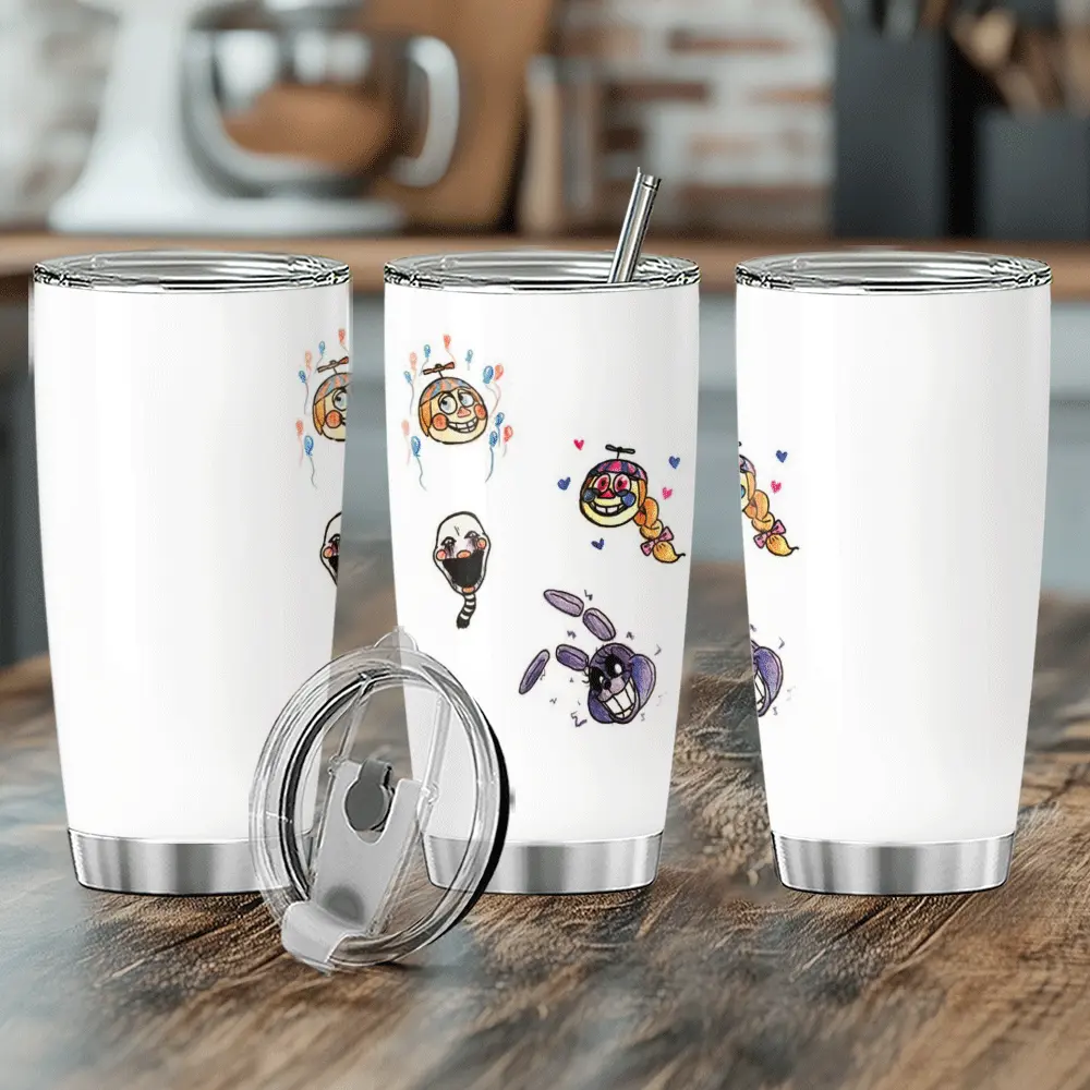 Tumbler Balloon Boy Fnaf Five Nights At Freddys 2 Misfits Sticker Pack Coffee Office Stainless Tea Hot Insulated