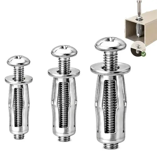 30 Pcs Button Rivet Locking Nuts Set - Heavy-Duty Carbon Steel High-Strength Industrial Hardware, Bolt-Compatible, for Fixing, Reinforcement in Humid Environments (M4, M5, M6 3 Sizes), Furniture Hardware