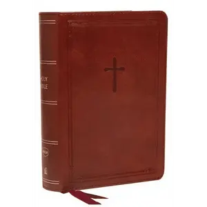 Holy Bible, New King James Version (NKJV) - Compact Leathersoft Brown Red Letter Edition with Comfort Print, Imitation Leather, Includes Bible Verses, Ideal for Birthday Gift Ideas