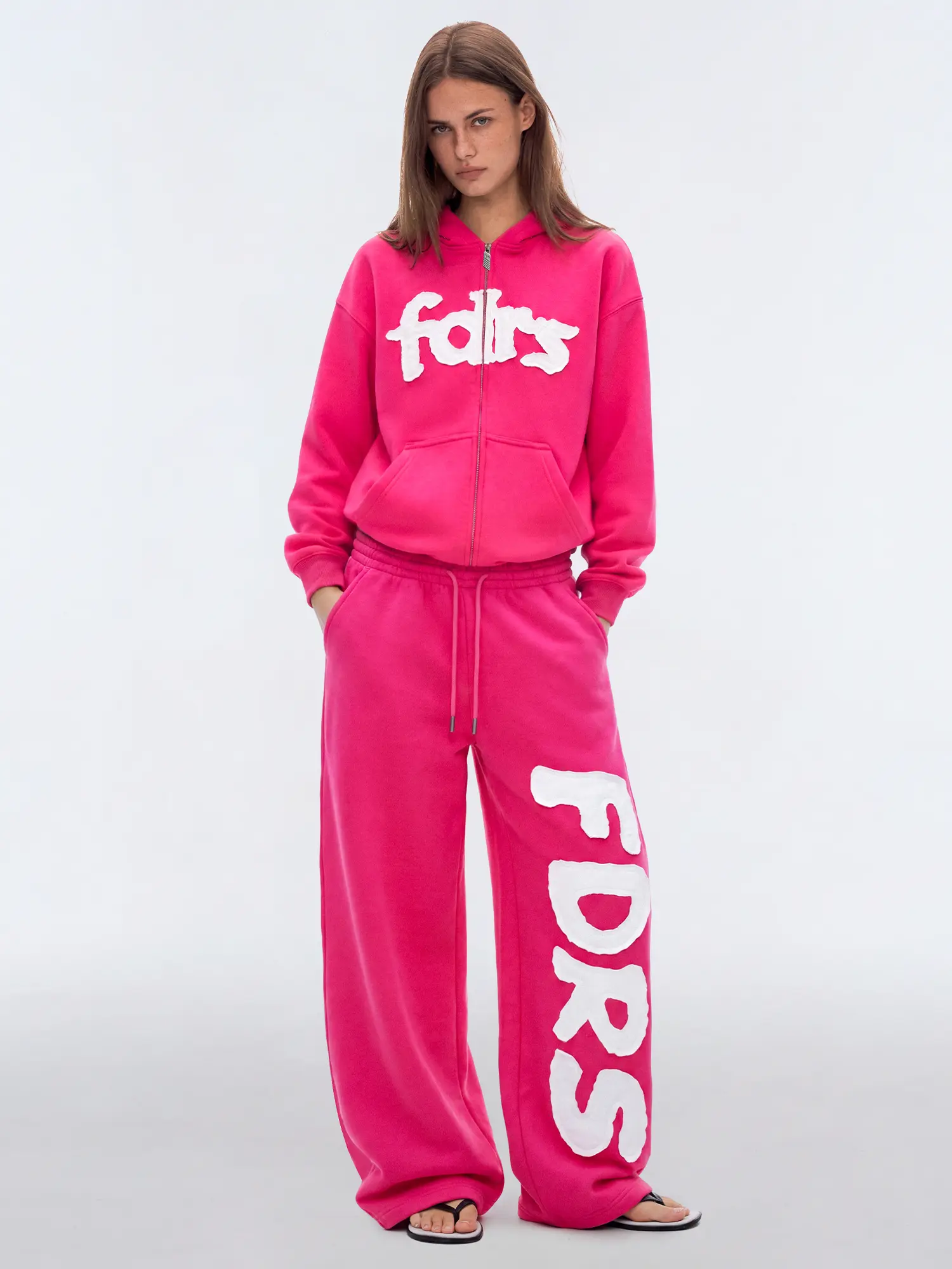 FDR Women’s Vintage Letter Print Hoodie & Sweatpants Set, American Retro Two-Piece Tracksuit with Relaxed Fit for Casual Streetwear