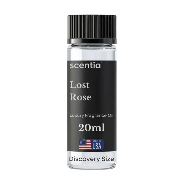 Scentia Lost Rose 20mL Hotel Diffuser Oil - Fairmont-Inspired Floral Scent with Rose Oud, Woody, Clove Notes, Natural Dropper Oil for Waterless Cold Air Diffusers, HVAC Compatible, USA-Made Home Fragrance Gift