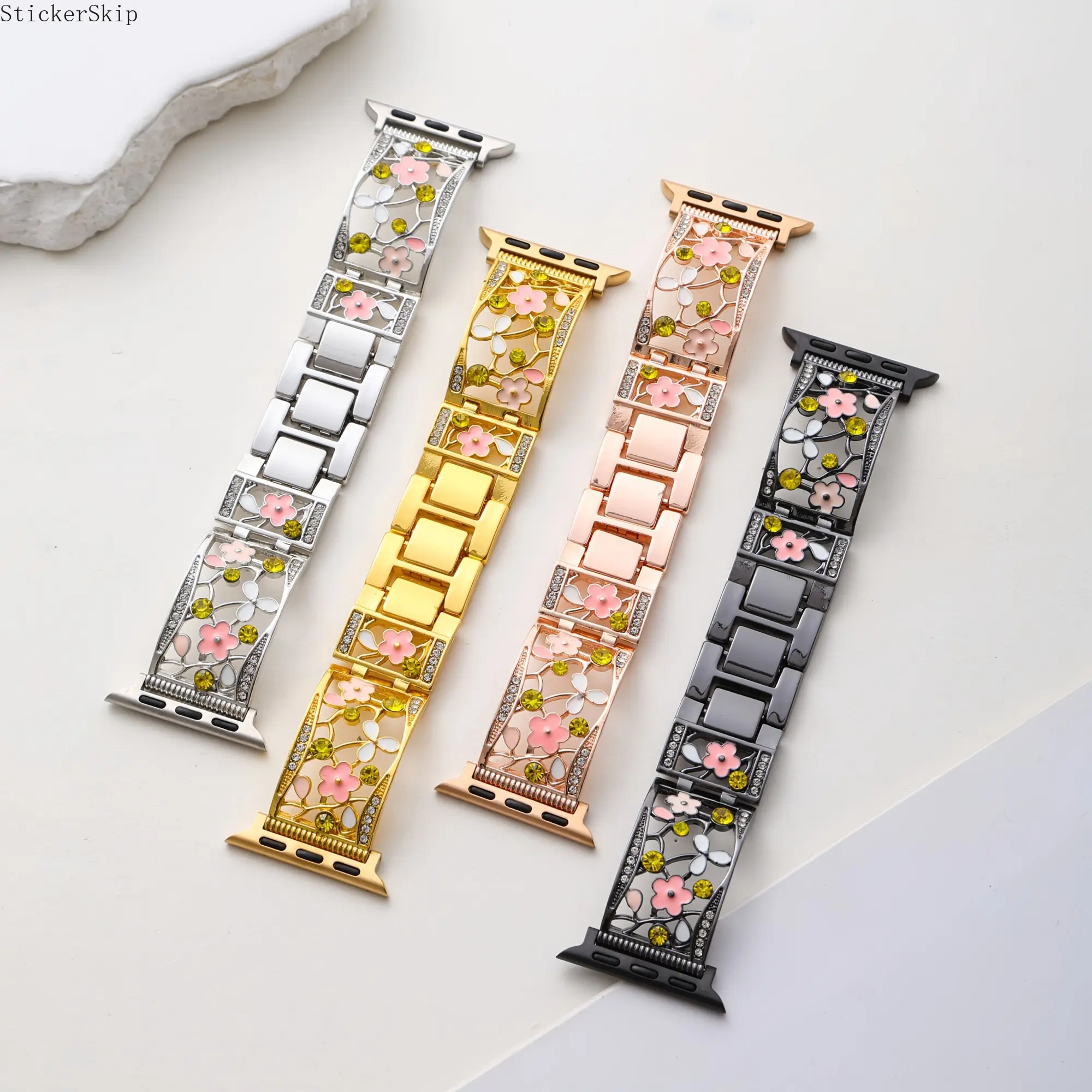 2026NEW Hollow Out Flower Modelling Strap, Metal, Applicable to Apple Watches 38mm, 40mm, 41mm, 42mm, 44mm and 45mm, 49mm Replacement Strap