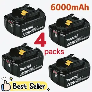 4 PACK 6.0Ah 18v Battery Replacement for Makita Power Tool  New high quality alternative