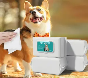 Pet Wipes - Hygienic Cleaning Wipes for Dogs & Cats - 80 Count, Easy to Use, Safe for All Pets, Ideal for Pet Owners