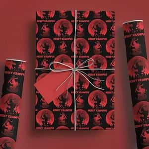 Krampus Myth Christmas Wrapping Paper, Alternative Holiday Gift Wrap for Horror & Folklore Fans