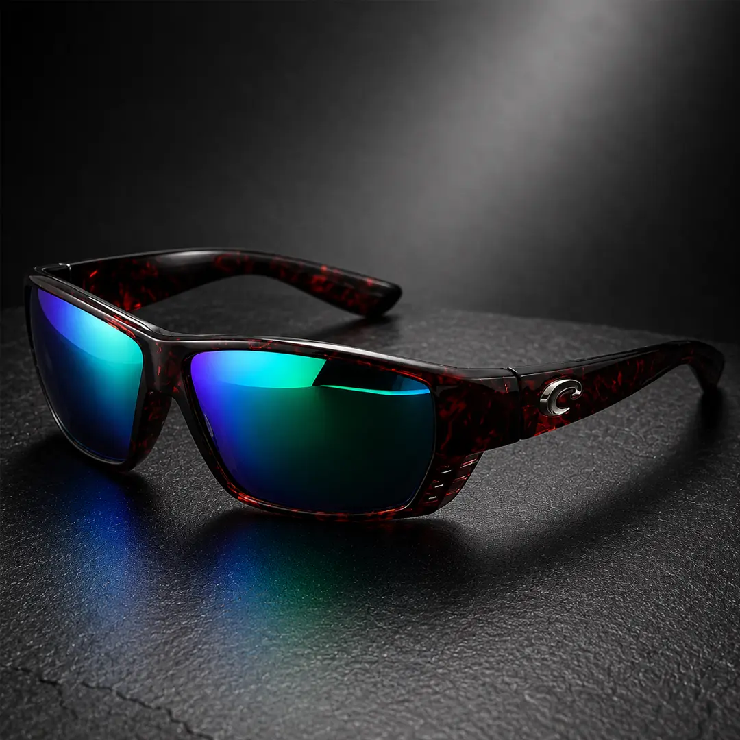 Costa Del Mar Polarized Sunglasses for Men, Clear Frame Blue Mirror Lens, UV400 Fishing Driving Boating Outdoor Sports Eyewear