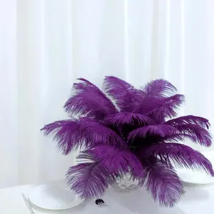 13 Pack 13"-15" Purple Natural Plume Real Ostrich Feathers, DIY Centerpiece Fillers