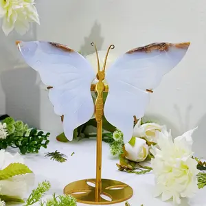 Crystal Butterfly (Blue Chalcedony) – Transformation, Joy, Home Décor & Gift