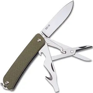 Keychain Small Pocket Knife,Folding 6 in 1 Multitool,12C27 Steel Stainless,G10 Handle,Mini EDC Tactical Camping Army Tac Survival Hunting Gear,Key Compact Scissors,Screwdriver,Bottle Opener Tool