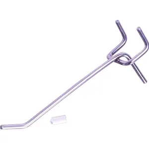 30 Pieces 4 Inch Silver Pegboard Hooks Pegs Pegboard Accessories for 1/4 in and 1/8 in Peg Boards in Garages, Tool Sheds, Basements etc.