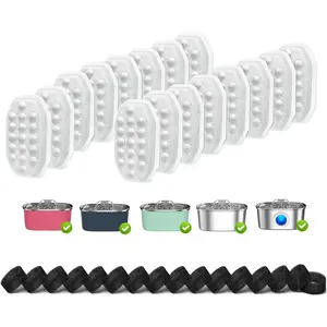 24 count  Water Fountain Filters,12 Pack  Water Fountain Replacement Filters & 12 Pack Pre-Filter Sponges,Fountain Filter Replacement for Rellaty and Neareal 108oz/3.2L Pet Stainless Fountain
