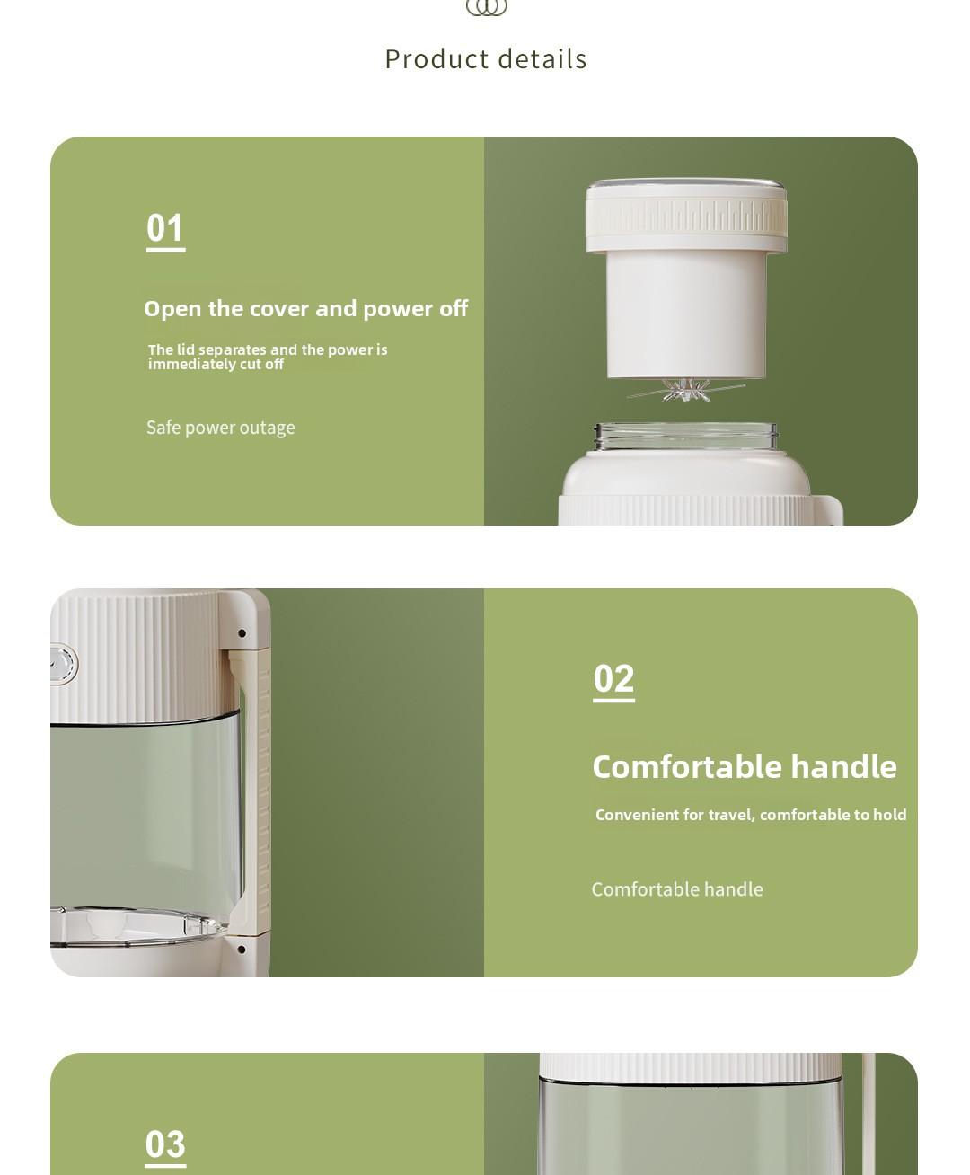 CEool Portable Blender, Cordless Personal Juicer Cup, Multifunctional Fruit & Ice Crushing Blender for Home and Travel