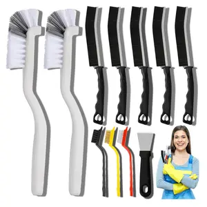11 PCS Crevice Cleaning Brush Set – Hard Bristle Brushes for Kitchen, Bathroom, Grout, Sink, Bottle, Blender & More