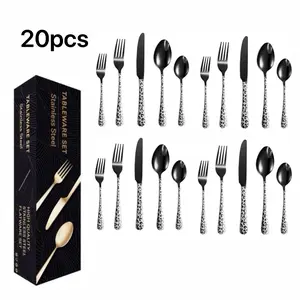 20pcs Leopard Print Cutlery Set Stainless Steel, Luxurious Fashion Personal Style, One-Piece Thick Durable, Perfect for Dining Photography Home Use