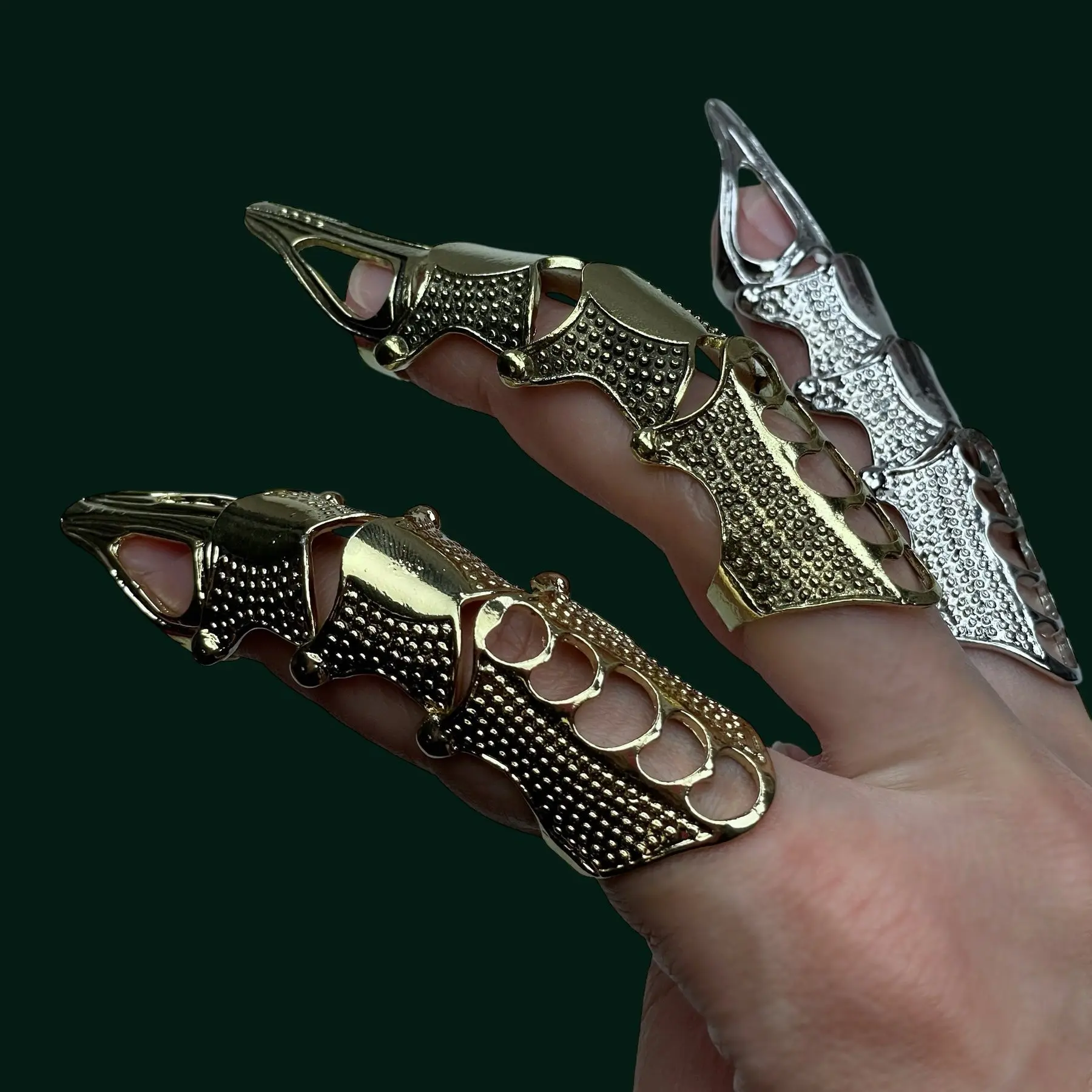 Dragon Finger Armor - Adjustable Claw Ring, Talon Jewelry for Cosplay, Halloween, LARP & Fantasy Costumes