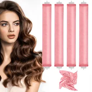 Heatless Curls Overnight Rods Dry Blowout Look No Heat Hair Curlers Curling Sleep Tools Set Adults Kids Thin Thick Long Short Large Big Small Satin Velvet Soft Foam Rollers