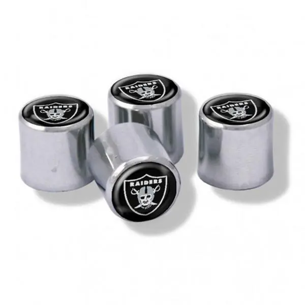 Wincraft Oakland Raiders Polyurethane Twist-On Tubeless Valve Stem Caps - Set of 4, Universal Fit Automotive Tire Accessory, Official Licensed Product with Team Logo