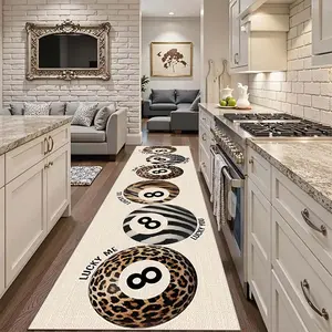 Vintage Leopard Print Tiger Zebra Lucky 8 Ball Rug, Ideal for Hallway, Bedroom Entrance, Holiday Decor, Home Decorative Rug, Home Decoration, Leopard Print Rugs, Animal Printed Rug