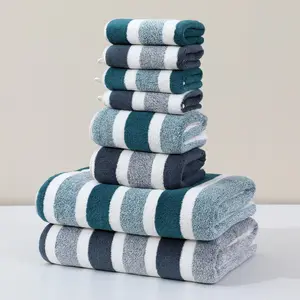 8-Piece Bath Towel Set, Includes 2 Hand Towels, 2 Bath Towels, 4 Washcloths, Quick-Dry, Soft Coral Fleece, Reusable Bathroom Essentials