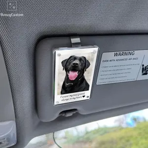 Personalized Dog Sympathy Car Visor Gift, Custom Dog Photo Car Visor Clip, Pet Remembrance Keepsake