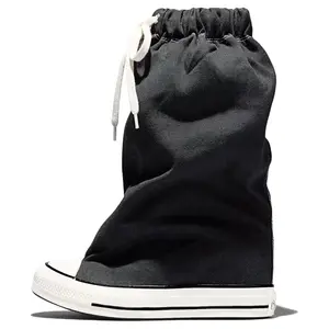 Converse Wmns Chuck Taylor All Star XHi Slouch Wedge 'Black' x Vaquera Women's Round Toe Summer Plain Durable Canvas Upper Comfortable Sneaker
