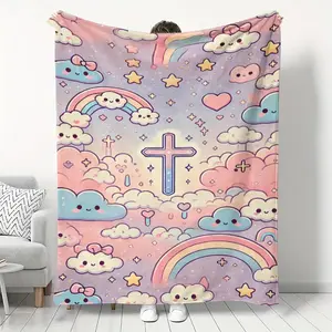 Dream Cloud Flannel Blanket, Sofa Bed Bedroom Throw, Air Conditioning Nap Blanket, All-Season Use, Perfect Holiday Gift Decorative Blanket