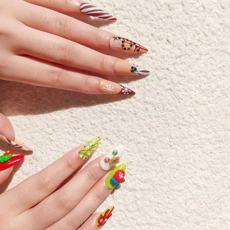 QINSINGE Winter Limited 2-Pack Press-On Nails Set | Buy 2 Save More, Cozy Winter Aesthetic, Handcrafted Luxury Nails for Holiday & Daily Looks