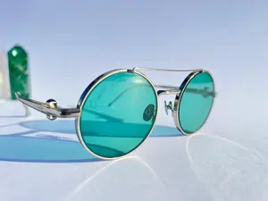 Emerald Crystal Lenses - Silver Capella Frames