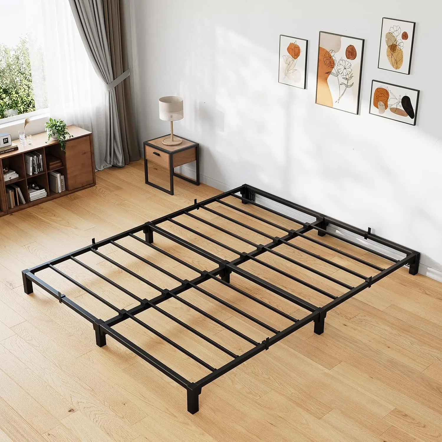 Metal Bed Frame Twin Full Queen King Size & 6/8/10/14/16 inch Height, Tool Less Assembly Platform Bed Frame with Flat Panel Support, Bedroom Bed Base for Home Living
