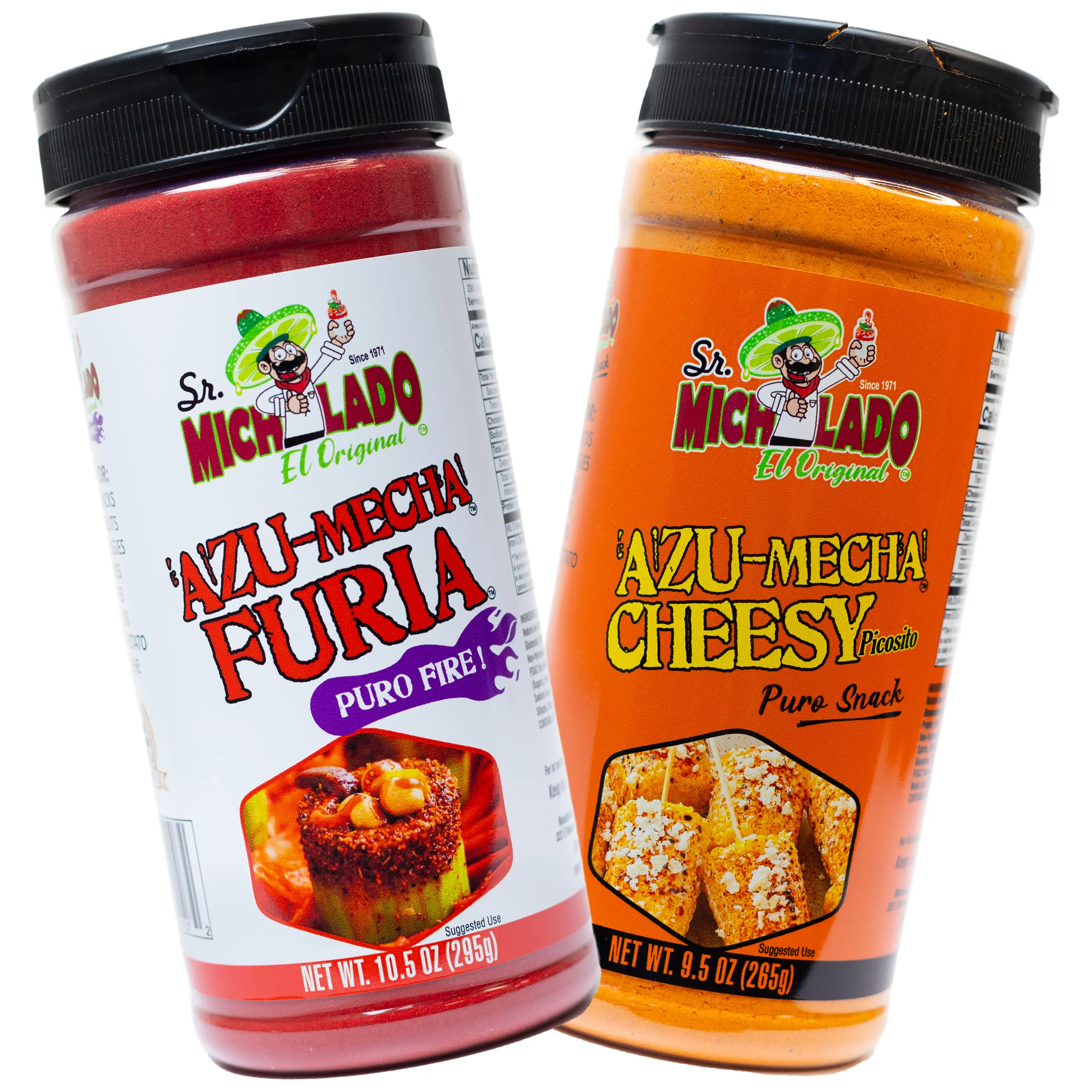 Azu-Mecha COMBO - Furia & Cheesy - Snack Seasoning - Sr. Michelado - Bottle Flavor Spice powder Azu-Mecha COMBO - Furia & Cheesy - Snack Seasoning - Sr. Michelado - Bottle Flavor Spice powder