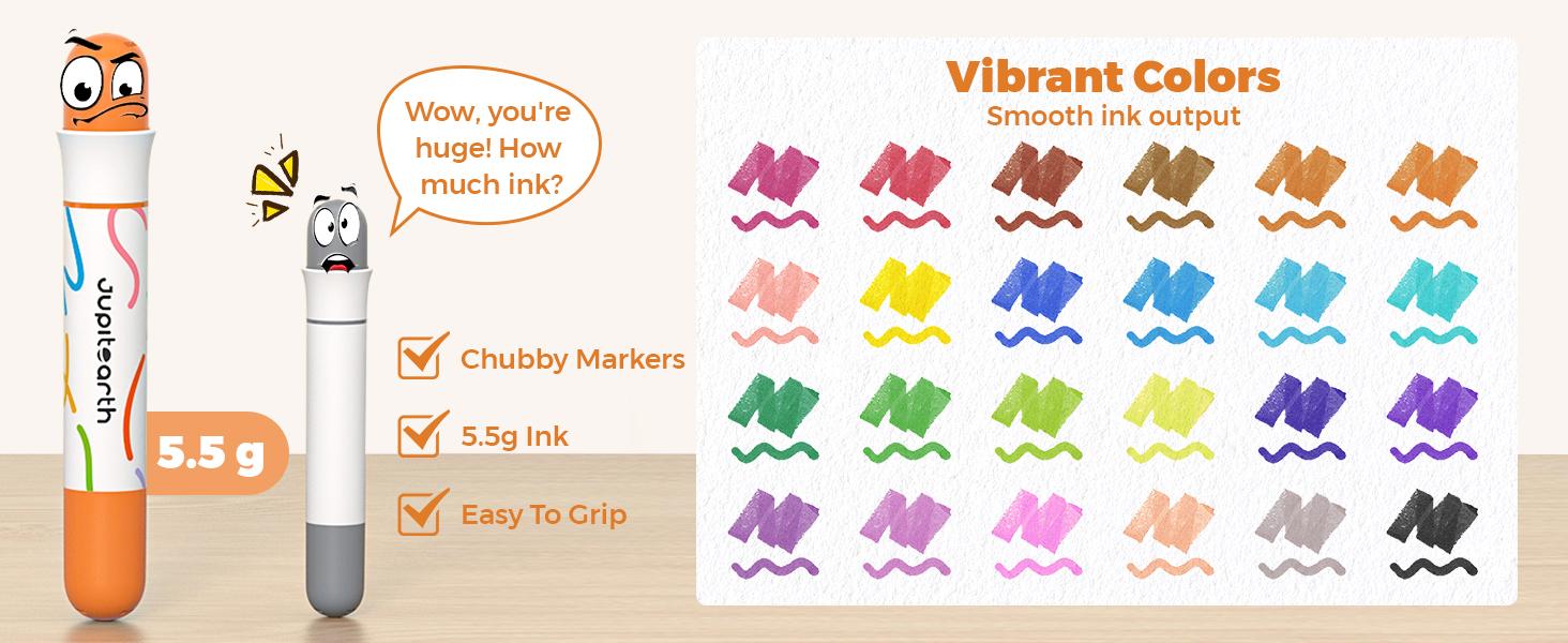 16 Color Dot Markers for Toddlers, Includes 120 PDF & 24 Printed Activity Papers, 2 Stencils, Washable Non-Toxic Bingo Daubers for Toddler Arts and Crafts, Preschool Art Supplies Gift Colorful Precision Pens Colorful Gel Pens, markers for coloring