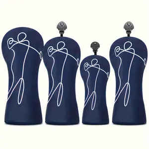 Sleek Blue Stripe Golf Club Head Cover, Protective Durable Accessory for Golf Enthusiasts, Minimalist Style Design, Golf Accessories