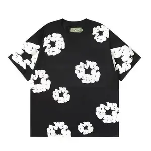Denim Tears Kapok Foam Print Couple Matching Set – Printed Short Sleeve T-Shirt & Sports Shorts / Beach Shorts | Unisex Streetwear | Spring-Summer Trendy Outfit