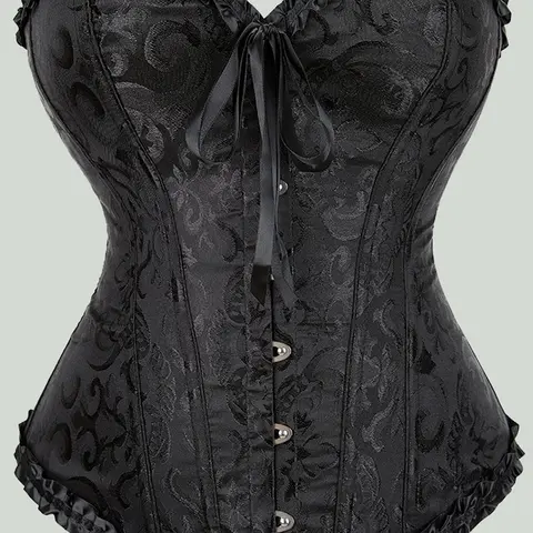 Women's Casual Ruffle Body Shaping Garment, Under Bust Elastic Ruffled Corset, All-Season Wear, Front Bow Detail, Fashion & Comfy Shapewear, Corsets Tops, Perfect for Every Woman
