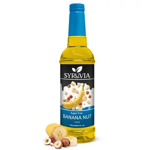 Syruvia Sugar Free Banana Nut Flavored Syrup for Drinks, Cocktails, Lemonades, Iced Teas and Desserts – 25.4 fl oz