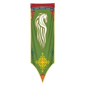 1pc, The Horse Banner, Rohan Burgee Flag, Single-Sided Printing, 1.5x5ft (45*150cm), 2 Grommets, for Home, Room, Party, Activities, Dorm, Man Cave, Bedroom, Wall Decoration, Wall Hanging Backdrop