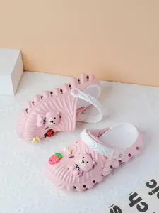 Women's Cute Bear Decor Clogs, Casual Comfortable Breathable Non-slip Clogs, Fashionable Rubber Sandals for Indoor & Outdoor Wear, Footwear, Slipper, Breathable Nonslip