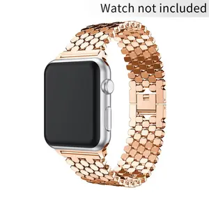 GIROUETTE Fish Scale Pattern Watch Band, 1 Count Replacement Watch Band for Women, Smart Watch Accessories Compatible with Apple Watch Series 9 8 7 6 5 4 3 2 1 SE SE2