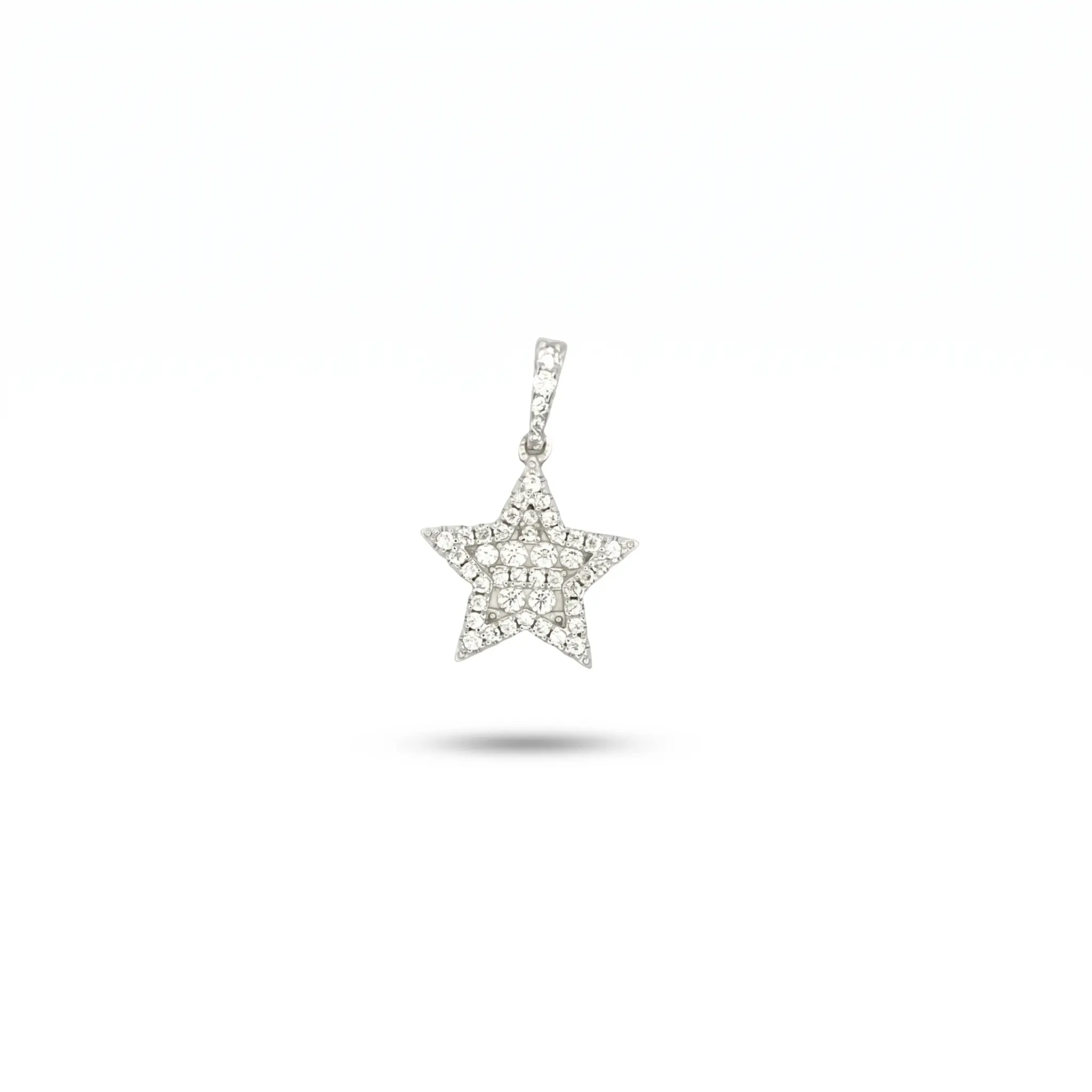 925 Sterling Silver Star Shape Pendant, 1.2CT Iced Out Moissanite Artificial Gemstone Jewelry Accessory