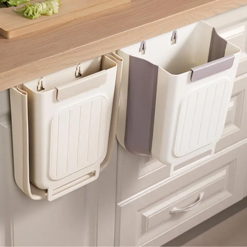 【Summer Sale Deals】Foldable Wall-Mounted Trash Can - Durable Waterproof Mini Bin, Compact Space-Saving Hanging Bathroom Accessory, Wedding & Kitchen Cabinet Organizer, Customer Satisfaction Assured