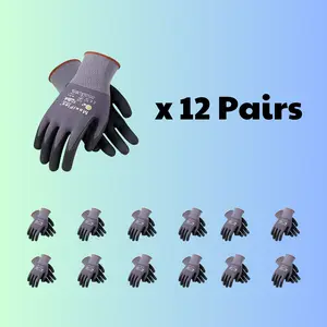 12 Pair Maxi Flex PIP - Maxi Flex Gloves - Work Gloves, Cleaning Gloves Ultimate Foam Nitrile Palm Coated Gloves Breathable maxiflex glove