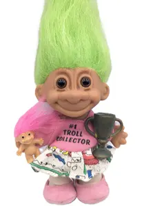 Troll Doll 5" Green Hair Collector Trophy #1