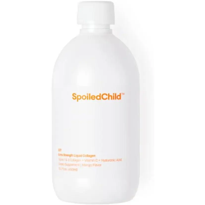 SpoiledChild Collagen Peptides + Vitamin C + Hyaluronic Acid Liquid Collagen Mango Flavor 400 ml (13.5 Fl oz) Edible Fitness