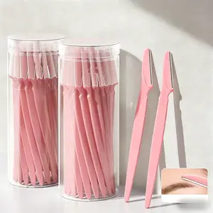 50 Pcs Eyebrow & Face Razors, Multi-Color Gentle Dermaplaning Shavers with Protective Covers, Safe for Beginners, Women & Men