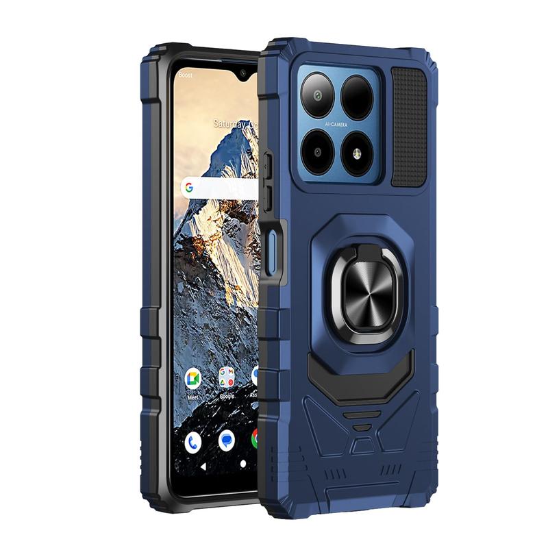 Compatible for Boost Summit 5G Case with Tempered Glass Screen Protector Military Grade Ring Car Mount Kickstand Shockproof Hard Phone Case