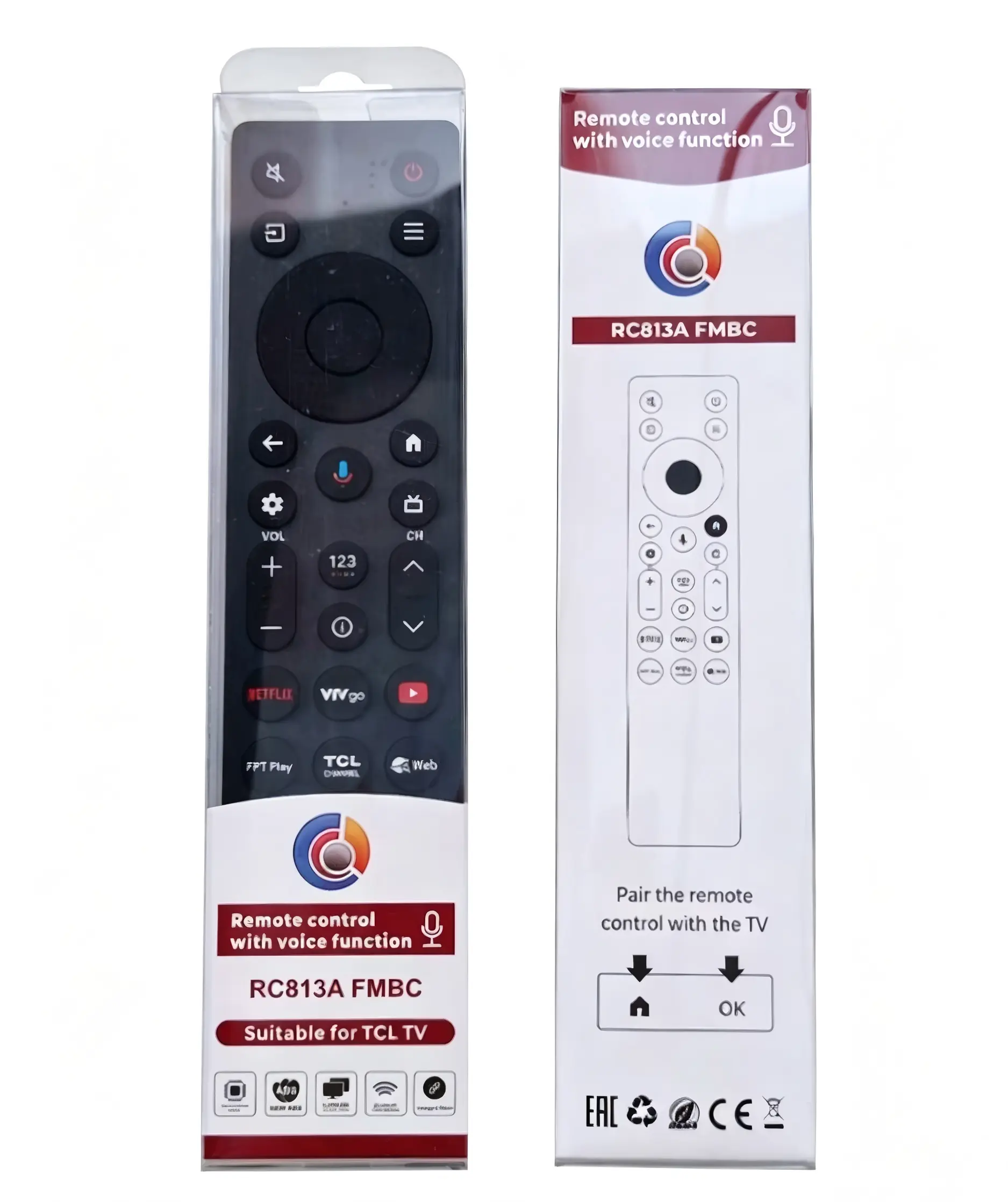 New RC813A FMB1 Voice Replacement Remote Control For TCL Smart TV