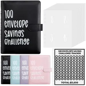 100 Envelopes Saving Challenge - A5 Money Saver Budget Binder Book with Cash Envelopes and Numbers, 100-Days of Easy and Funny Ways to Save $5,050 Cash Envelope Challenge Binder