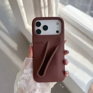 [All Color] #Espresso Fashion Lip Gross Holder Case, Silicon Lip Phone Case for iP 17 16 15 14 13 12 11 Pro Max Plus & 12 13 Mini Model Silicone Back Cover