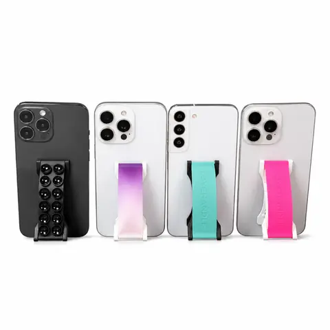 PRO SOLID COLORS - Kickstand Magnetic Silicone Smartphone Grip Cellphone Magnetic Phone Holders Built In Kickstand
